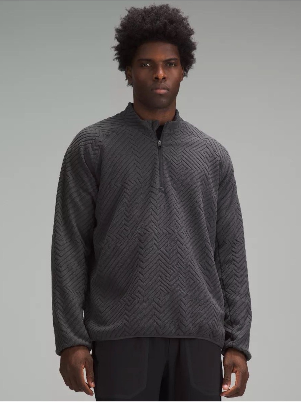 Lululemon Textured Fleece Hiking Half Zip Graphite Grey XS